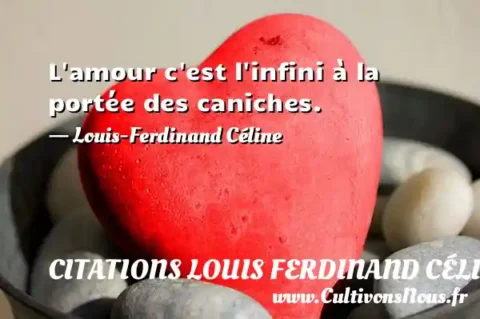 L amour c est l infini à la portée des caniches. - Louis-Ferdinand Céline CITATIONS LOUIS FERDINAND CÉLINE