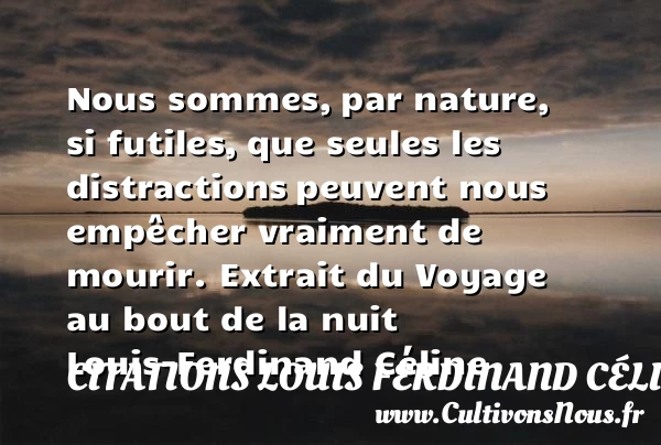Nous sommes, par nature, si futiles - Citations Louis Ferdinand Céline - Citation futilité