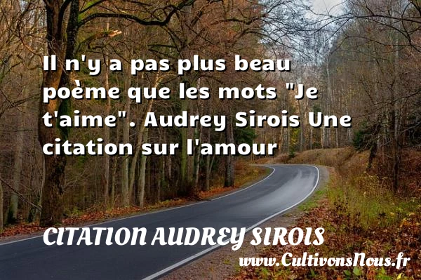 Il n’y a pas plus beau poème - Citation Audrey Sirois - Citations sur l’amour
