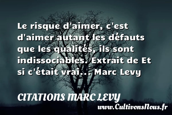 Le risque d’aimer - Citations Marc Levy - Citation risque