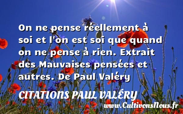 On ne pense réellement à soi - Citations Paul Valéry