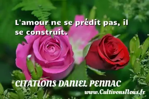 L amour ne se prédit pas, il se construit. CITATIONS DANIEL PENNAC
