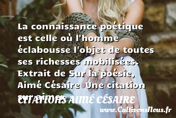 La connaissance poétique - Citations Aimé Césaire - Citations aimer