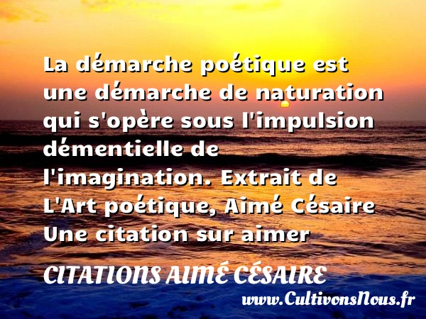 La démarche poétique est une démarche - Citations Aimé Césaire - Citations aimer