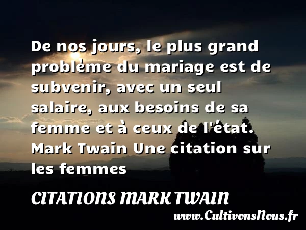 De nos jours, le plus grand problème - Citations Mark Twain - Citations femme