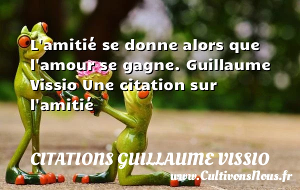 L’amitié se donne - Citations Guillaume Vissio - Citation Amitié