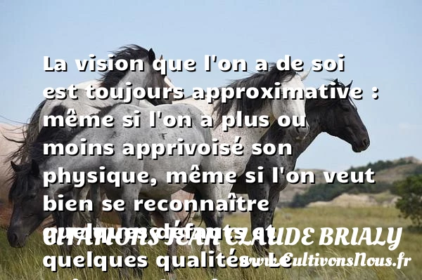 La vision que l’on a de soi est toujours approximative - Citations Jean Claude Brialy