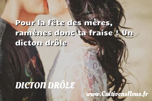 Pour la fête des mères, ramènes donc ta - Dicton drôle