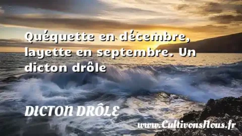 Quéquette en décembre, layette en septembre. Un dicton drôle DICTON DRÔLE
