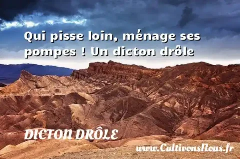 Qui pisse loin, ménage ses pompes ! Un dicton drôle DICTON DRÔLE