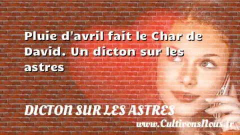 Pluie d avril fait le Char de David. Un dicton sur les astres DICTON SUR LES ASTRES