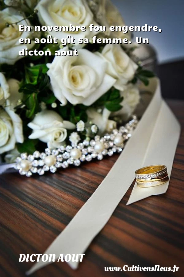 En novembre fou engendre, en août gît sa - Dicton aout