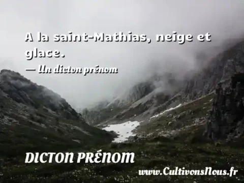 A la saint-Mathias, neige et glace. - Un dicton prénom DICTON PRÉNOM