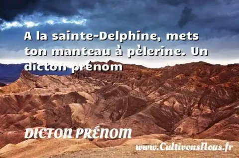 A la sainte-Delphine, mets ton manteau à pèlerine. Un dicton prénom DICTON PRÉNOM