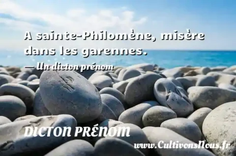 A sainte-Philomène, misère dans les garennes. - Un dicton prénom DICTON PRÉNOM