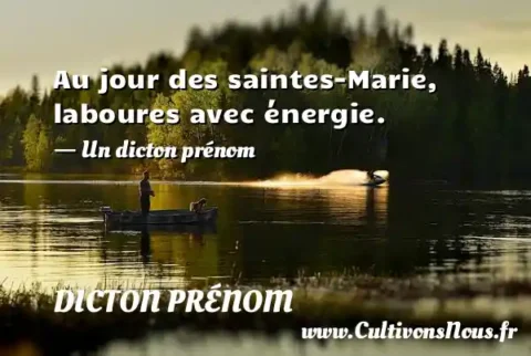 Au jour des saintes-Marie, laboures avec énergie. - Un dicton prénom DICTON PRÉNOM