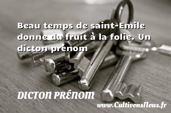 Beau temps de saint-Emile donne du fruit à - Dicton prénom