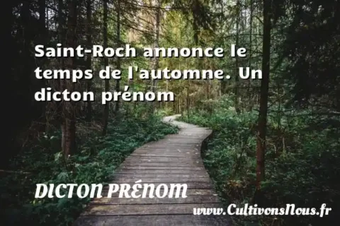 Saint-Roch annonce le temps de l automne. Un dicton prénom DICTON PRÉNOM