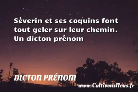 Sèverin et ses coquins font tout geler sur leur chemin. Un dicton prénom DICTON PRÉNOM