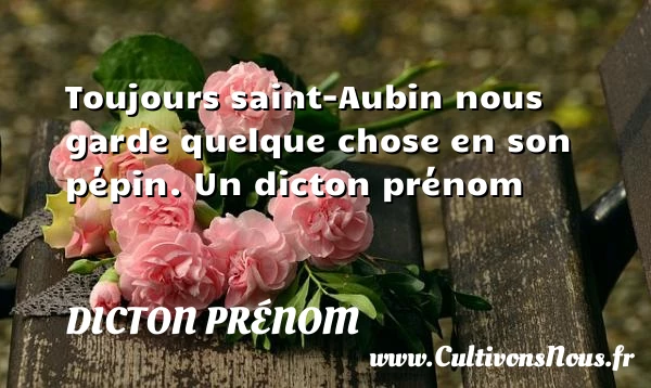 Toujours saint-Aubin nous garde quelque chose en son - Dicton prénom