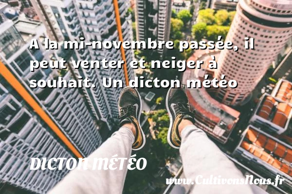 A la mi-novembre passée, il peut venter et - Dicton météo