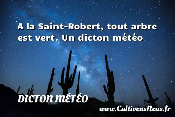 A la Saint-Robert, tout arbre est vert. Un dicton météo DICTON MÉTÉO