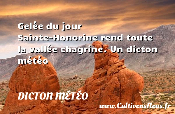 Gelée du jour Sainte-Honorine rend toute la vallée - Dicton météo