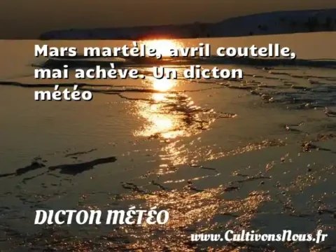 Mars martèle, avril coutelle, mai achève. Un dicton météo DICTON MÉTÉO
