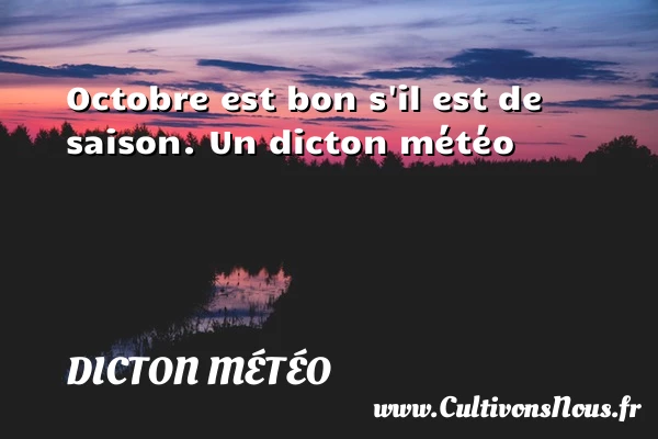 Octobre est bon s’il est de saison. - Dicton météo