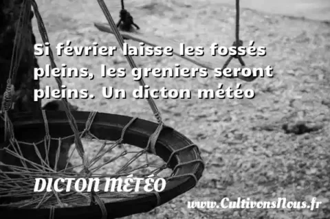 Si février laisse les fossés pleins, les greniers seront pleins. Un dicton météo DICTON MÉTÉO