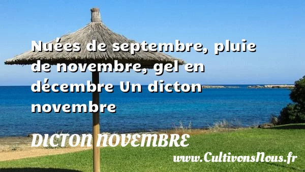 Nuées de septembre, pluie de novembre, gel en - Dicton novembre