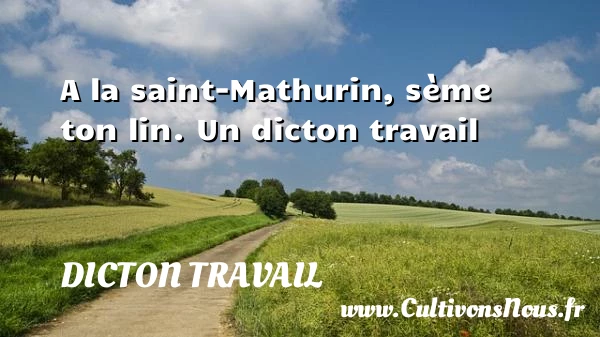 A la saint-Mathurin, sème ton lin. - Dicton travail