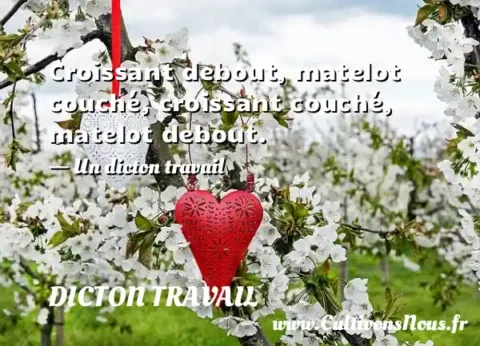 Croissant debout, matelot couché, croissant couché, matelot debout. - Un dicton travail DICTON TRAVAIL
