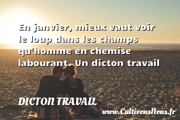 En janvier, mieux vaut voir le loup dans les - Dicton travail