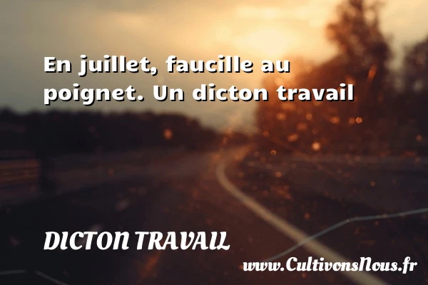 En juillet, faucille au poignet. - Dicton travail