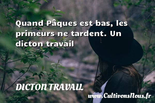 Quand Pâques est bas, les primeurs ne tardent. - Dicton travail