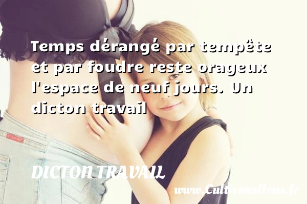 Temps dérangé par tempête et par foudre reste orageux l’espace de neuf - Dicton travail