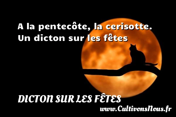 A la pentecôte, la cerisotte. - Dicton sur les fêtes