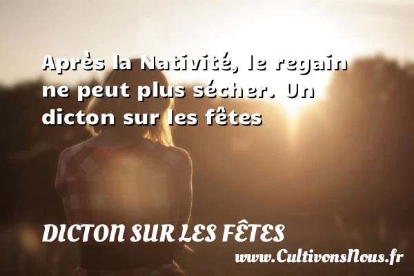 Après la Nativité, le regain ne peut plus - Dicton sur les fêtes