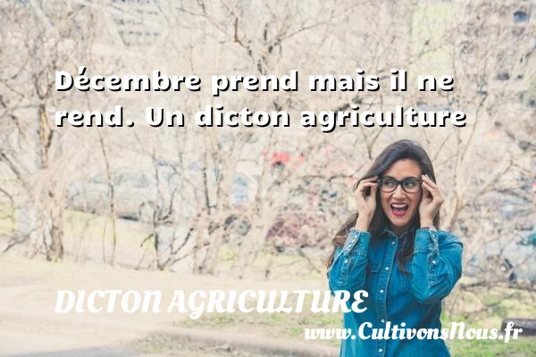 Décembre prend mais il ne rend. - Dicton agriculture