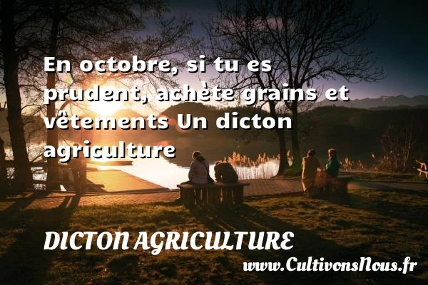 En octobre, si tu es prudent, achète grains et - Dicton agriculture
