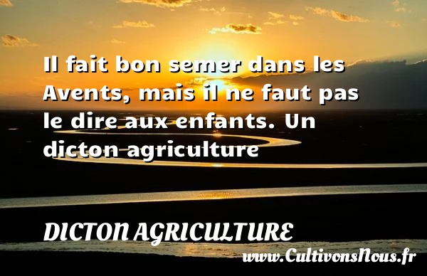 Il fait bon semer dans les Avents, mais il ne faut - Dicton agriculture