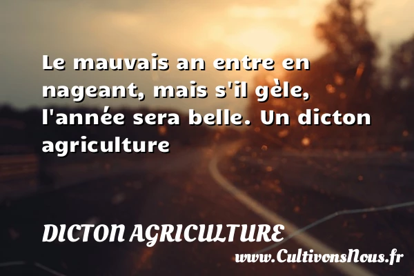 Le mauvais an entre en nageant, mais s’il gèle, l’année sera - Dicton agriculture