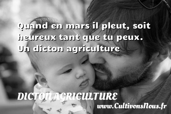 Quand en mars il pleut, soit heureux tant - Dicton agriculture