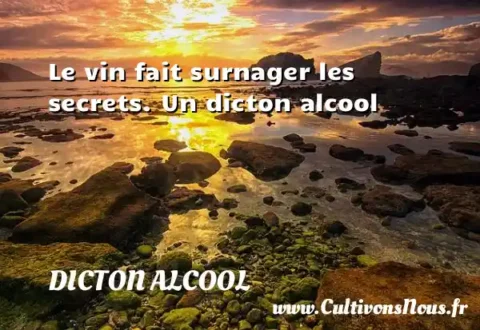Le vin fait surnager les secrets. Un dicton alcool DICTON ALCOOL