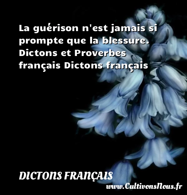 La guérison n’est jamais si - Dictons français