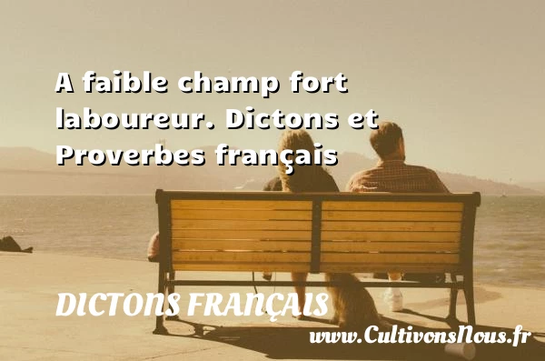 A faible champ fort - Dictons français