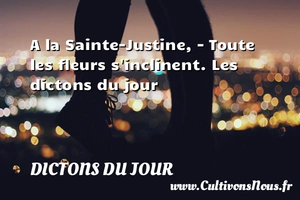 A la Sainte-Justine, – Toute - Dictons du jour