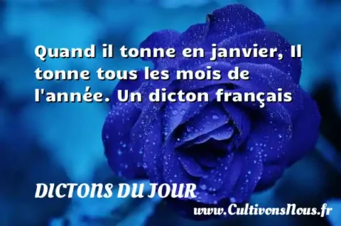 Quand il tonne en janvier, Il tonne tous les mois de l année. Un dicton français DICTONS DU JOUR