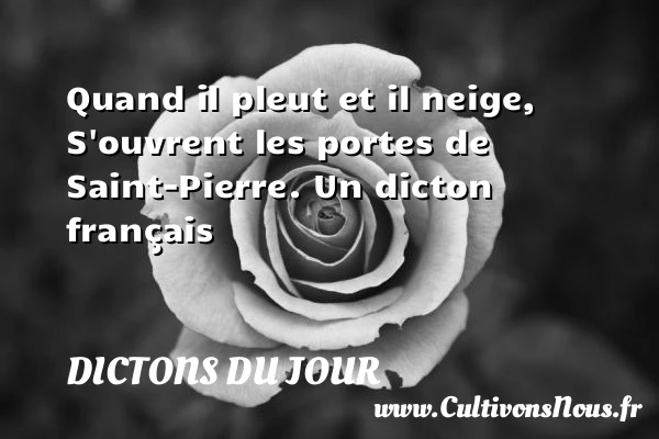 Quand il pleut et il neige, - Dictons du jour